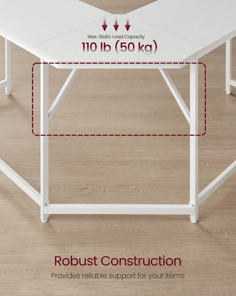 Vasagle L-Shaped Computer Desk - White