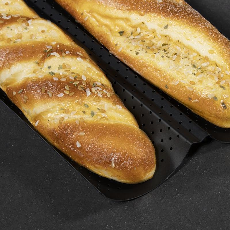 OZZYCOOK Non-stick Baguette Pans for Baking - Black