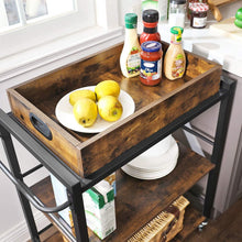 Load image into Gallery viewer, Vasagle Bar Trolley With Removable Tray - Rustic Brown