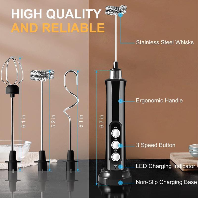 Handheld Electric Milk Frother - Black