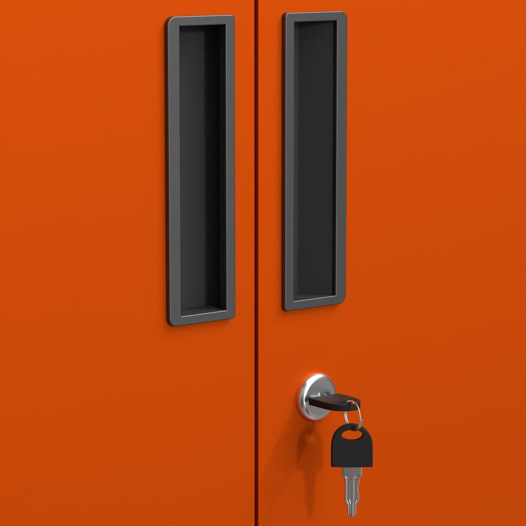 Fraser Country Milan Steel Tool Cart Cabinet - Orange & Black