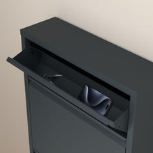 Load image into Gallery viewer, Fraser Country Milan Metal 3 Tier Shoe Cabinet With Storage Slot- Dark Grey