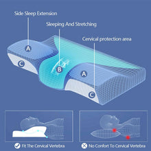 Load image into Gallery viewer, Contoured Memory Foam Pillow - Large (Navy Blue)