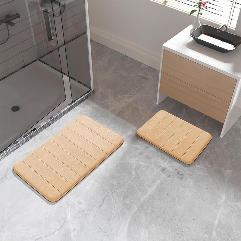 COMFEYA 2 Pack Bath Mat Set - Beige