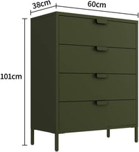 Load image into Gallery viewer, Fraser Country: Milan Metal Storage 4 Drawers - Olive Green