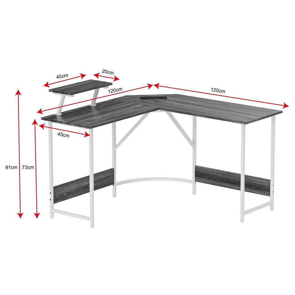 Fraser Country: 1200x450x730mm Corner Desk with USB Outlet