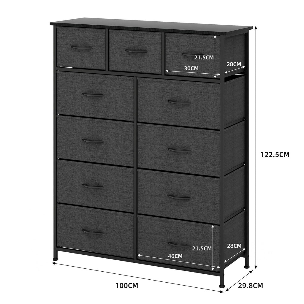 Fraser Country 11 Drawer Storage Chest - Dark Grey