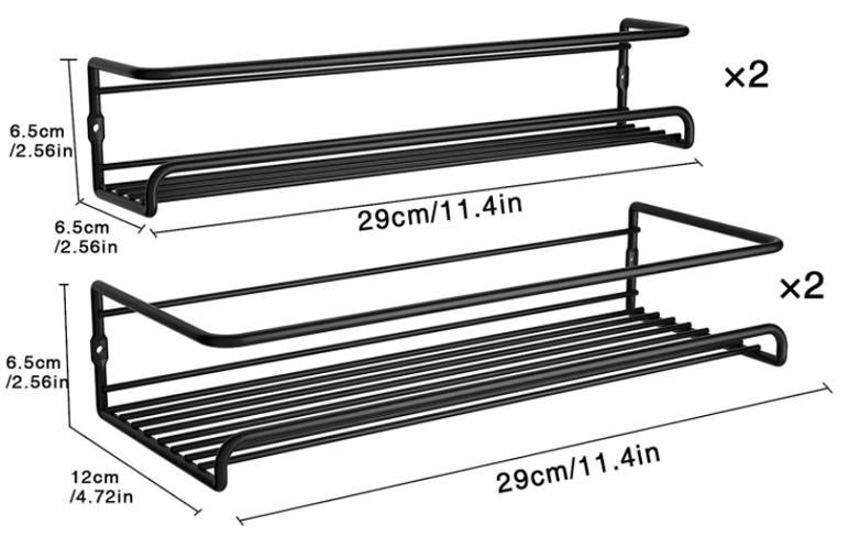 Wall Mount Spice Rack Organizer Set - (4-Piece)