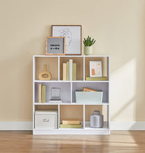 Load image into Gallery viewer, Vasagle Wooden Free Standing Bookcase with Open Cubes and Shelves - White