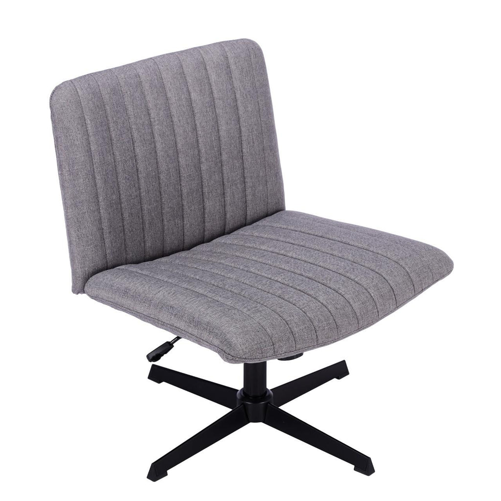 Gorilla Office- Ribbed Faux Linen Office Chair Light Grey