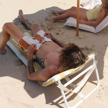 Load image into Gallery viewer, Sunnylife: Reclining Beach Chair - Mango Bay Golden Mustard Stripe