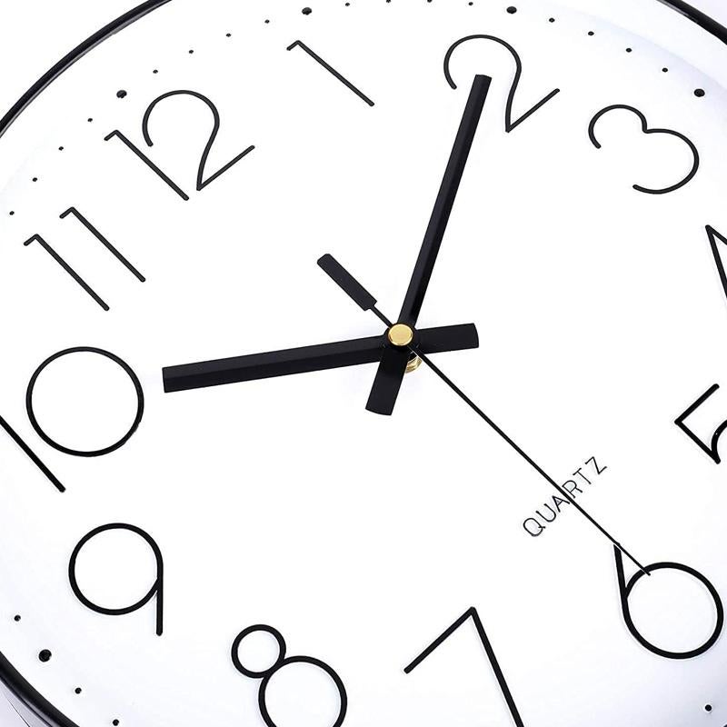 Battery Powered No-Tick Wall Clock - Black