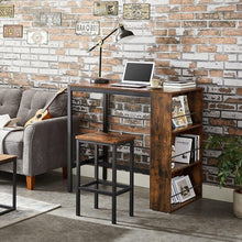 Load image into Gallery viewer, Vasagle : Bar Table With Storage Shelf - Rustic Brown