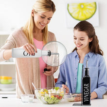 Load image into Gallery viewer, COOKOZZY Oil and Vinegar Glass Dispenser Bottles - White + Black