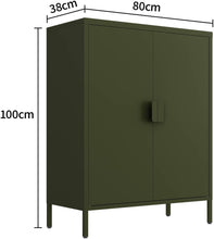 Load image into Gallery viewer, Fraser Country: Milan Metal Storage Cabinet 2 Swing Doors - Olive Green