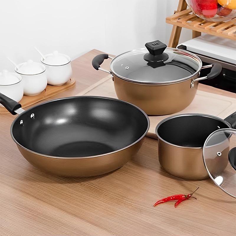 COOKOZZY 3 - Piece Nonstick Pots and Pans Set
