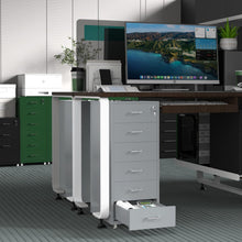 Load image into Gallery viewer, Gorilla Office - Mobile Metal 6 Drawer Cabinet -Grey