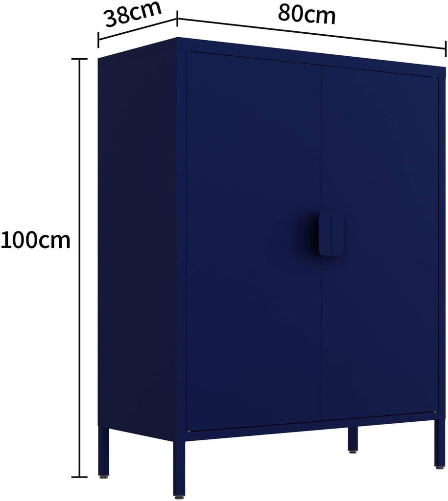 Fraser Country: Milan Metal Storage Cabinet 2 Swing Doors - Navy Blue