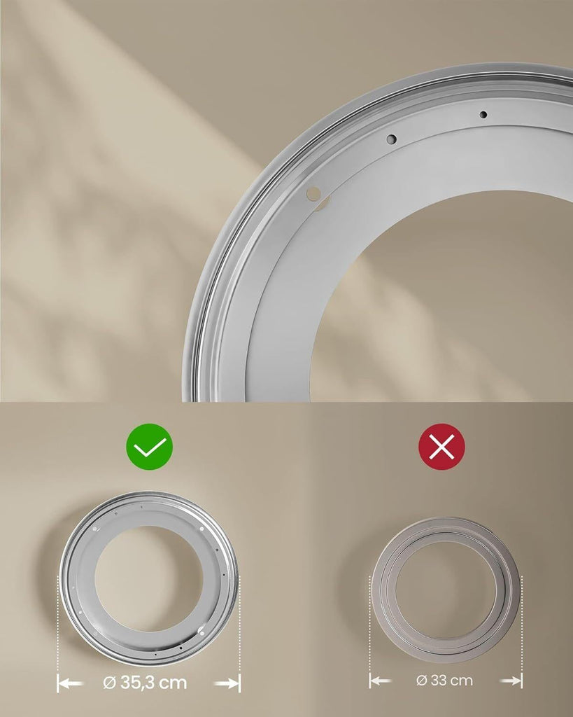 VASAGLE 4-Tier Rotating Bookshelf with Bookends - Natural Beige & Cloud White