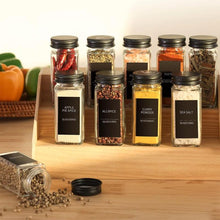 Load image into Gallery viewer, STORFEX 24-Pack 120ml Glass Spice Jars with Labels - Black