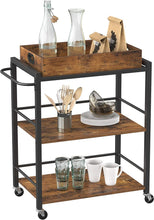 Load image into Gallery viewer, Vasagle Bar Trolley With Removable Tray - Rustic Brown