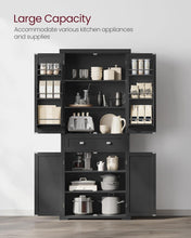 Load image into Gallery viewer, VASAGLE Freestanding Pantry Cabinet - Black