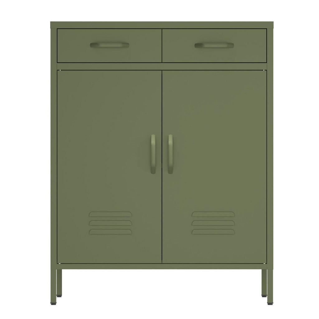 Fraser Country Milan Metal Cabinet With Drawers - Olive Green