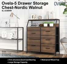 Load image into Gallery viewer, Ovela 5 Large Drawer Storage Chest - Nordic Walnut
