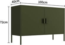 Load image into Gallery viewer, Fraser Country: Milan Metal Lowdown Storage Cabinet - Olive Green