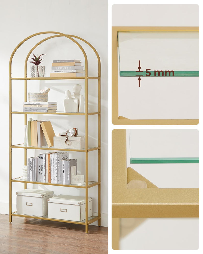 Vasagle 5-Tier Arch Glass Storage Shelf