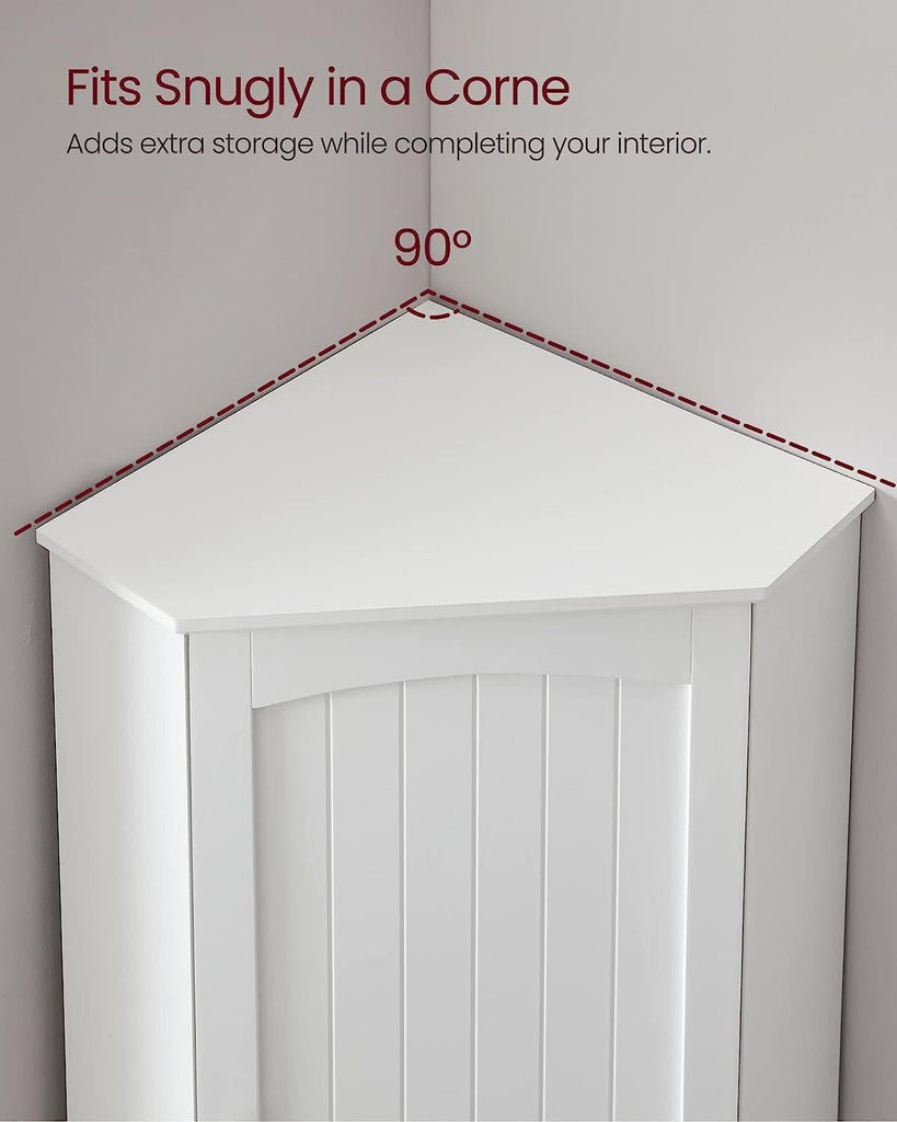 Vasagle Soglio Tall Corner Cabinet with 2 Doors and 4 Adjustable Shelves