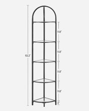Load image into Gallery viewer, Vasagle Corner 5 Tier Tempered Glass Shelf - Black