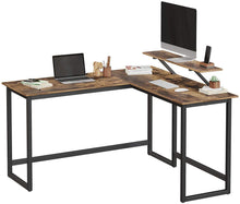 Load image into Gallery viewer, Vasagle L-Shaped Computer Desk with Monitor Stand- Rustic Brown