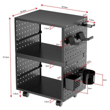 Load image into Gallery viewer, Gorilla Office - Storage Trolley With Pegboards &amp; Accessories (Black )