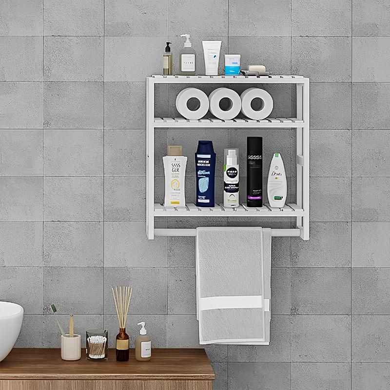 STORFEX 3-Tier Adjustable Bathroom Floating Organizer - White
