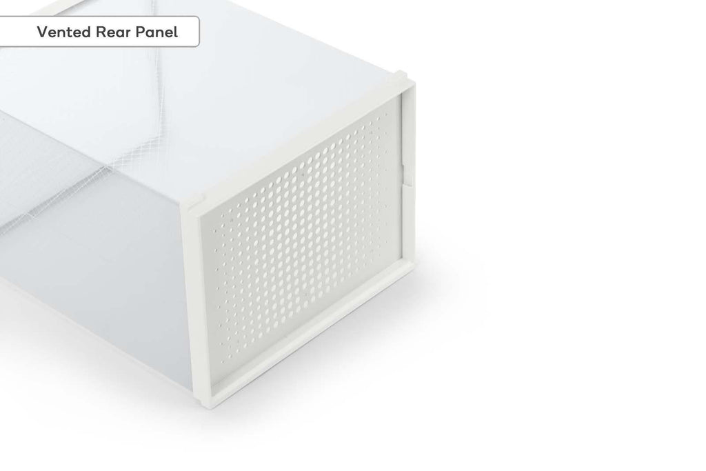 Ovela: Set of 12 Click Shoe Storage Box (Large, Clear/White)