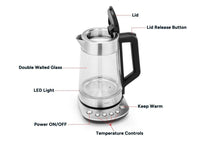 Load image into Gallery viewer, Kogan 1.7L Double Wall Glass Kettle with Digital Base