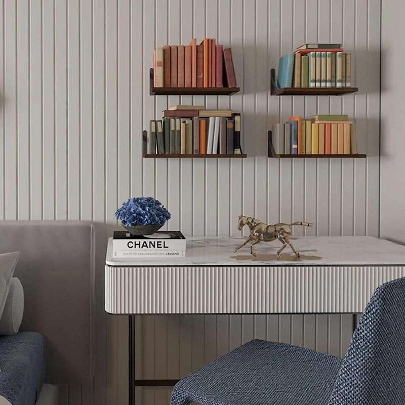 STORFEX Wooden Wall Mounted Floating Shelves - 4 Pack - Brown