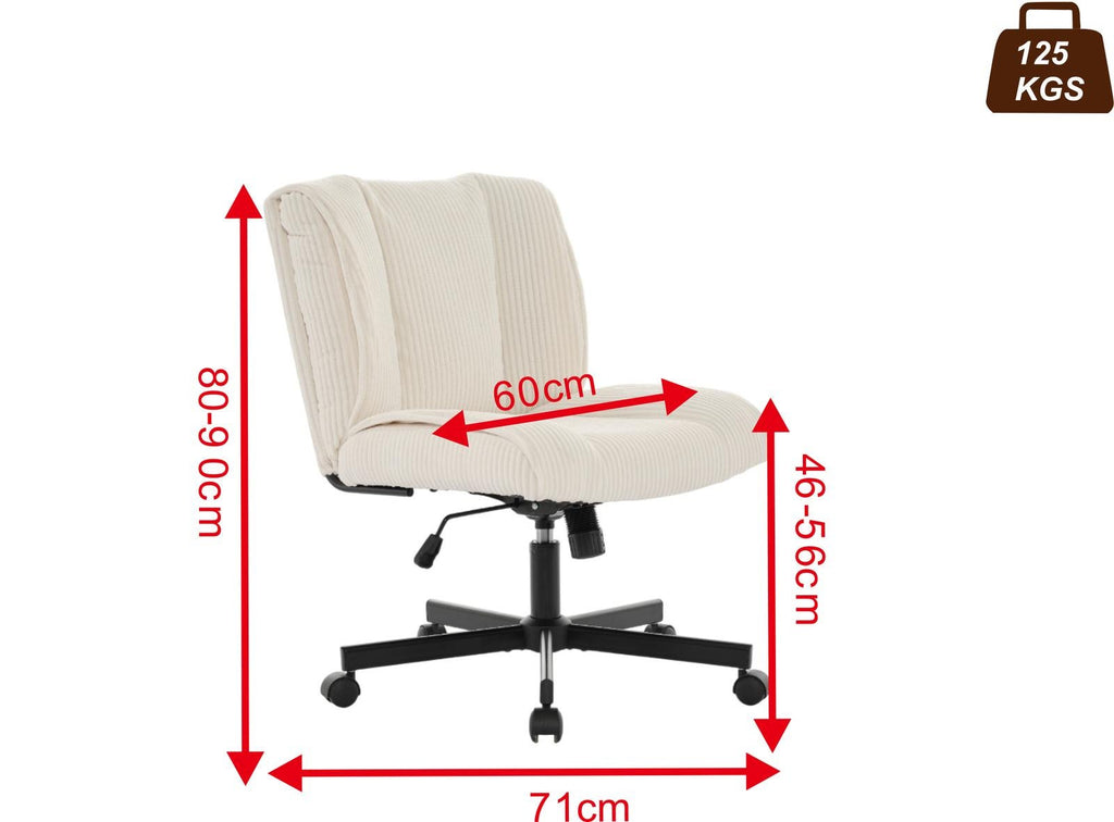 Gorilla Office - Corduroy Office Chair White