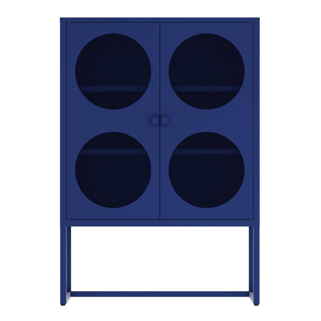 Fraser Country Milan Metal Cabinet With Two Mesh Doors - Navy Blue