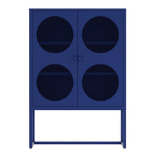 Load image into Gallery viewer, Fraser Country Milan Metal Cabinet With Two Mesh Doors - Navy Blue