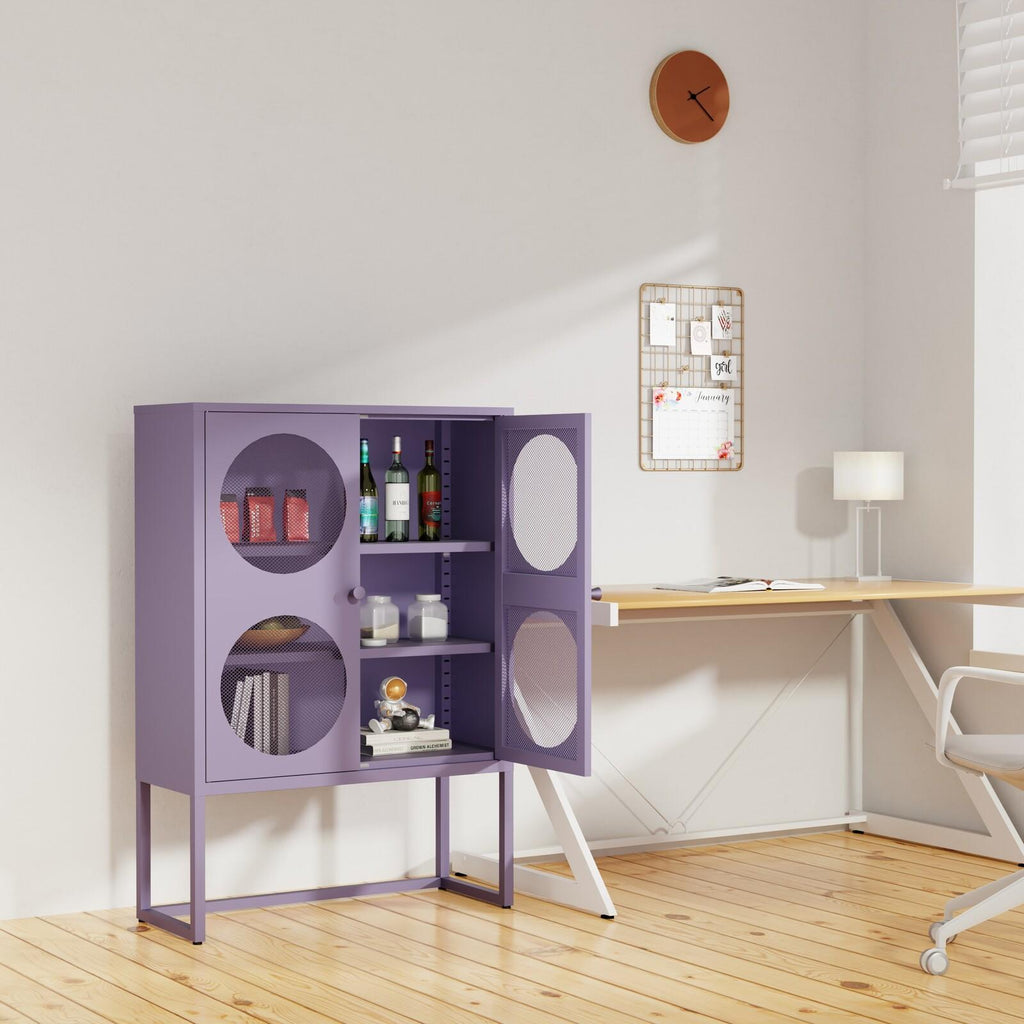 Fraser Country Milan Metal Cabinet With Two Mesh Doors - Purple