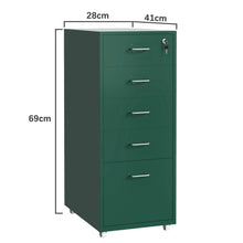 Load image into Gallery viewer, Gorilla Office - Mobile Metal 5 Drawer Cabinet - Pine Green