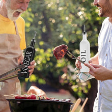Load image into Gallery viewer, COOKOZZY Oil and Vinegar Glass Dispenser Bottles - White + Black