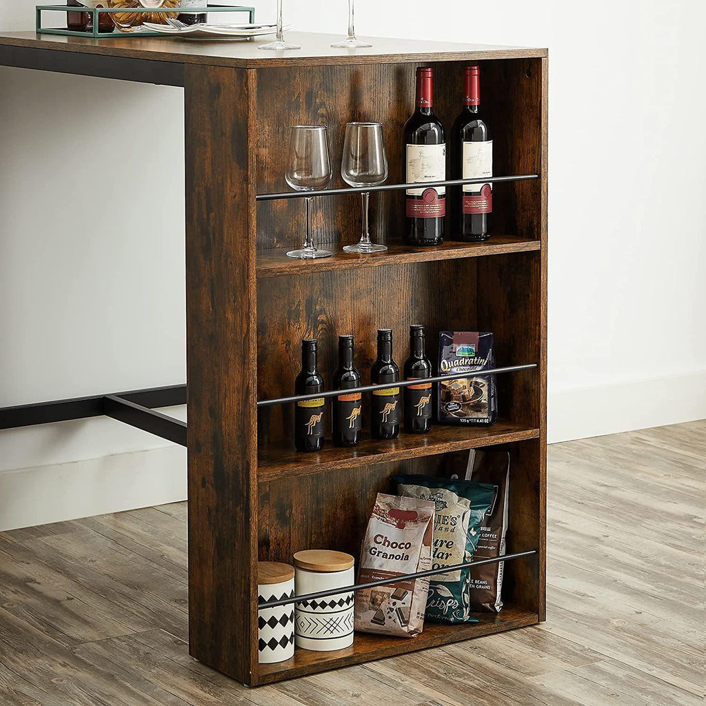 Vasagle : Bar Table With Storage Shelf - Rustic Brown