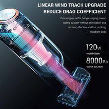 Load image into Gallery viewer, Wireless Handheld Car Vacuum Cleaner with 8000Pa Suction - Black