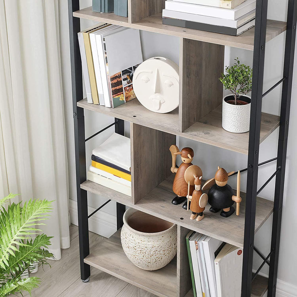 Vasagle : 4 Tiers Home Office Book Shelf - Greige and Black