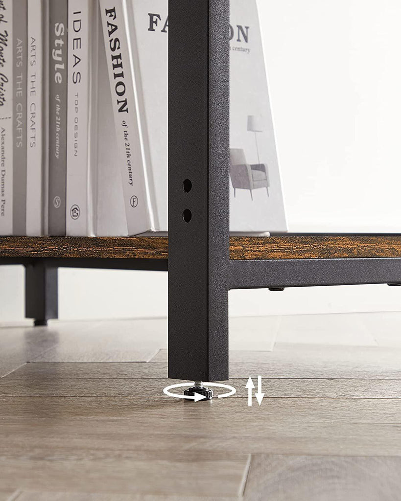 Vasagle 55" Computer Desk with 2 Shelves - Rustic Brown