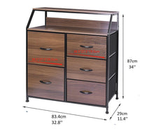 Load image into Gallery viewer, Ovela 5 Large Drawer Storage Chest - Nordic Walnut