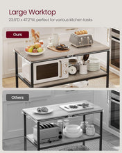 Load image into Gallery viewer, VASAGLE Kitchen Island with 3 Shelves - Greige/Black